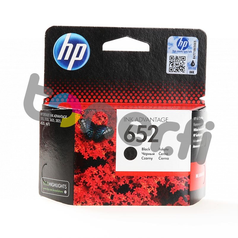 HP 652 Musta Muste N:o F6V25AE