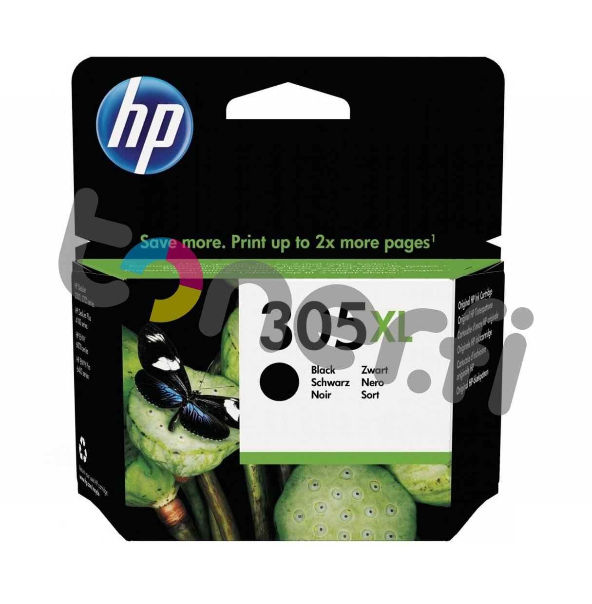 HP 305XL Musta Muste N:o 3YM62AE